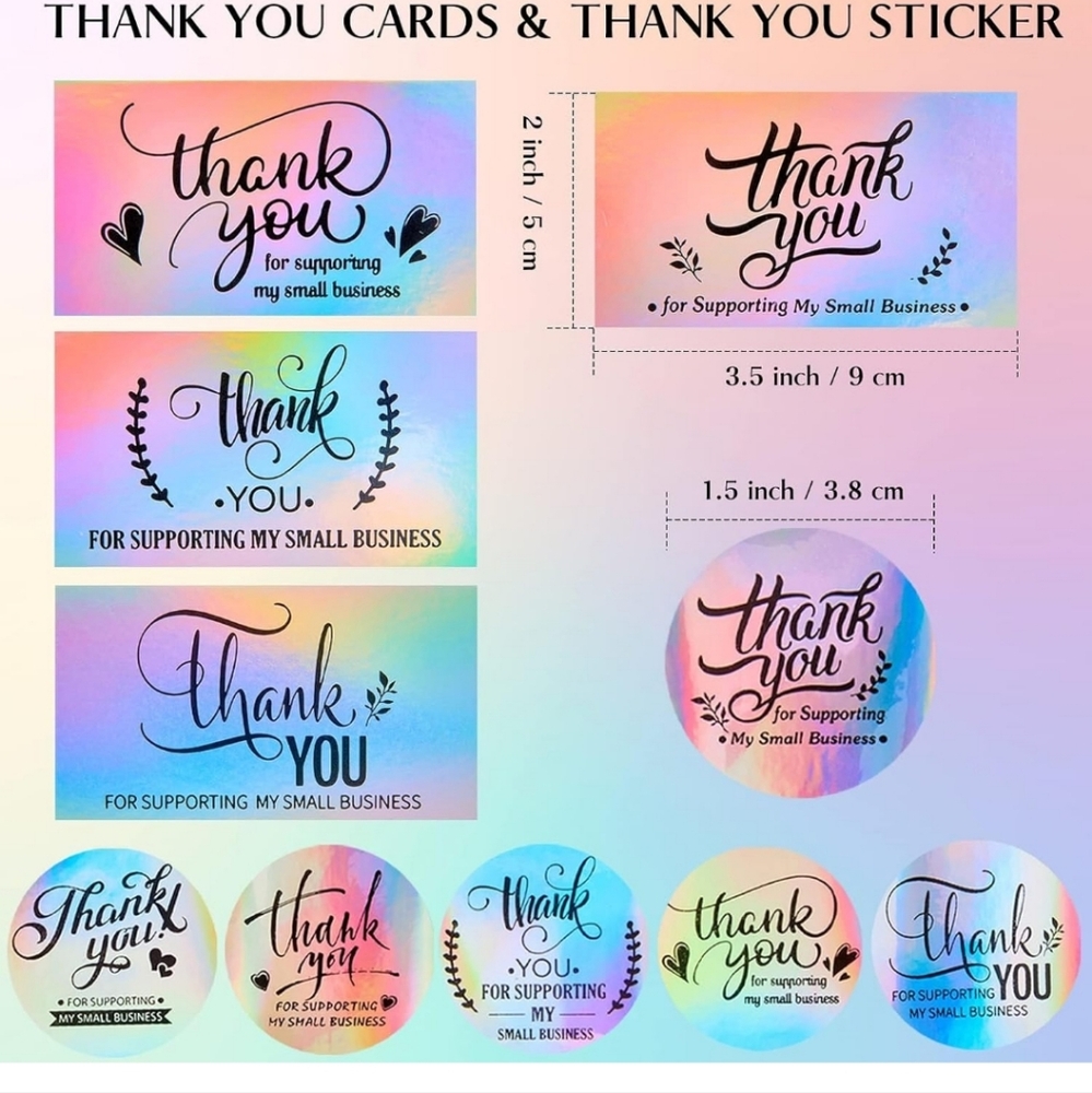 620 pc: 120 Thank You Cards and 500 Stickers - Picture 2 of 2